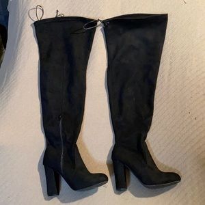 Charlotte Russe thigh high boots black suede